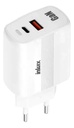 Cargador Inkax USB-A+USB-C GaN 45W blanco