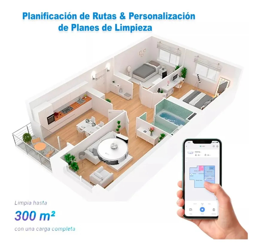 Aspiradora Robot Smart Alexa Bateria 4930mah Blanca Ezviz Blanco