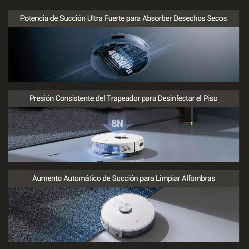 Aspiradora Robot Smart Alexa Bateria 4930mah Blanca Ezviz Blanco