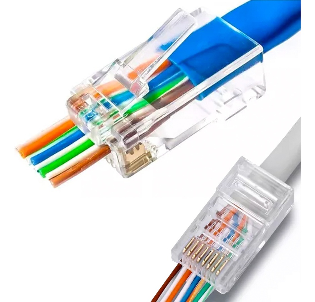Conector Rj45 Pasante Cat 5