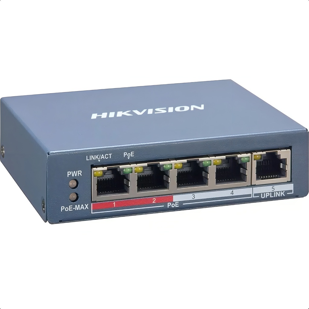 Switch Ethernet Hikvision Smart Fast 4 Puertos Poe Y 1 Rj45