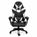 Silla Gamer ergonómica con masajes negra y blanca