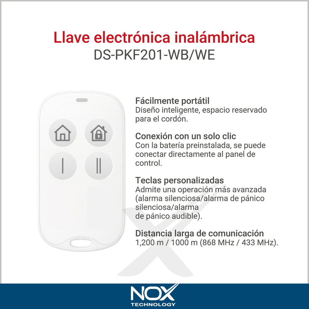 Control Remoto Para Alarma Hikvision Axhome Color Blanco