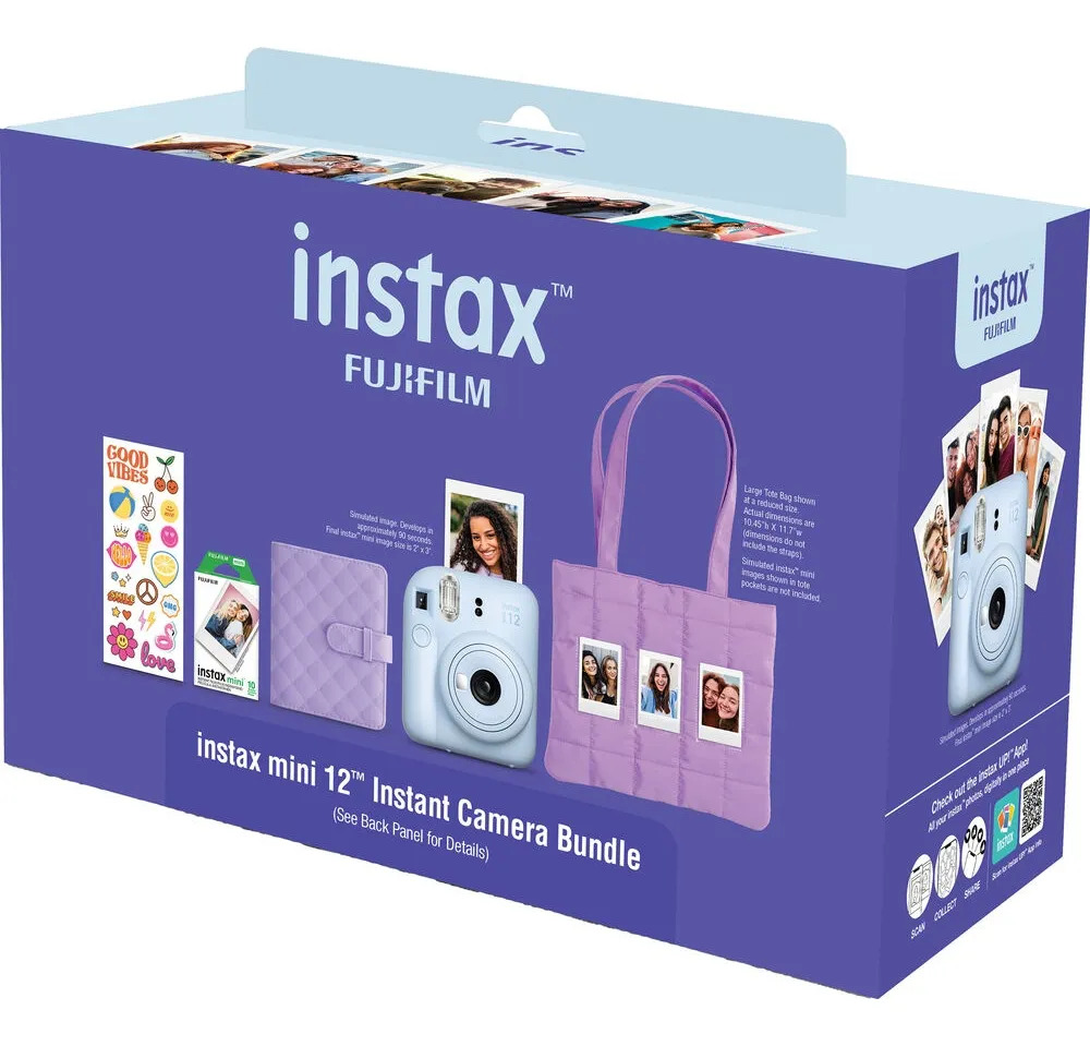 Camara Fujifilm Instax Mini 12 Holiday Bundle Azul Lilac Purple