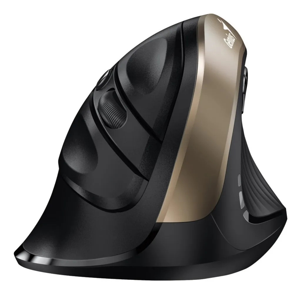 Mouse Genius Ergo Inalámbrico Dorado Negro