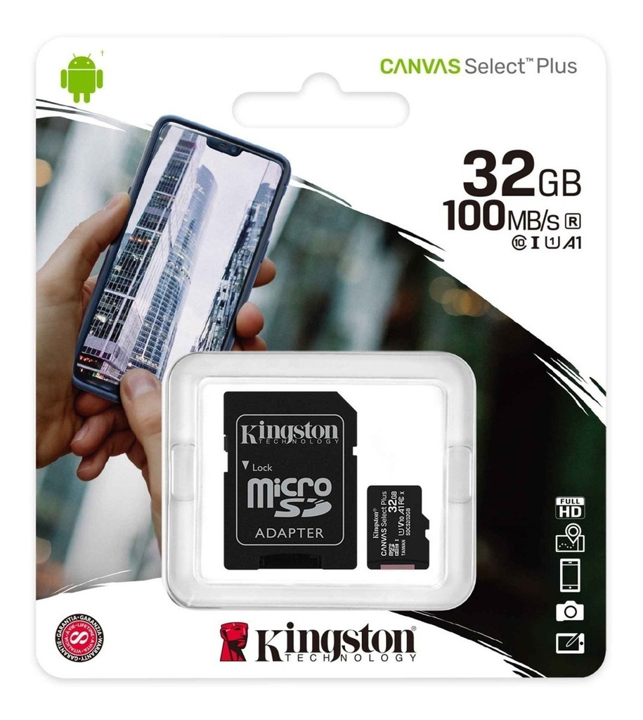 Tarjeta De Memoria Kingston Sdcs  Canvas Select Con Adaptador Sd 32gb