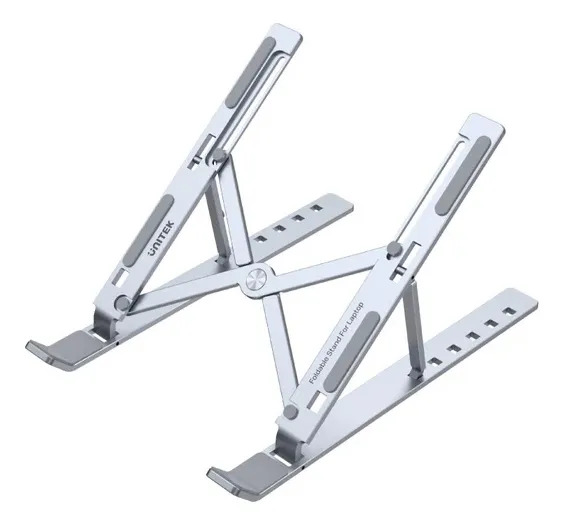 Soporte Unitek Para Notebook Aluminio Plegable Gris
