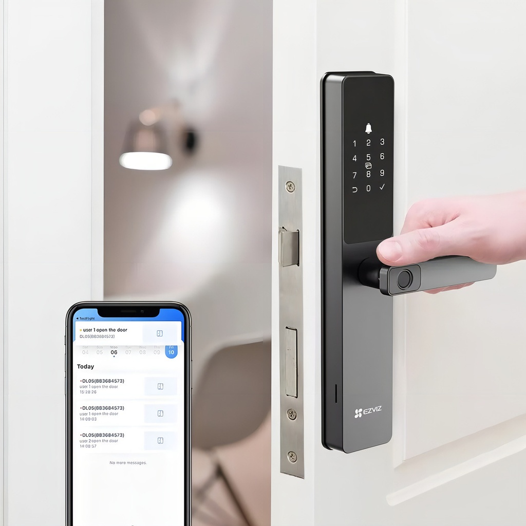 Cerradura Inteligente Biométrica Ezviz Cs-dl05 Ip65, Color N Black
