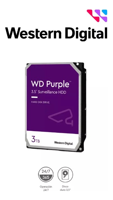 Disco Duro 3tb Wd Purple Dvr Nas Seguridad Videovigilancia