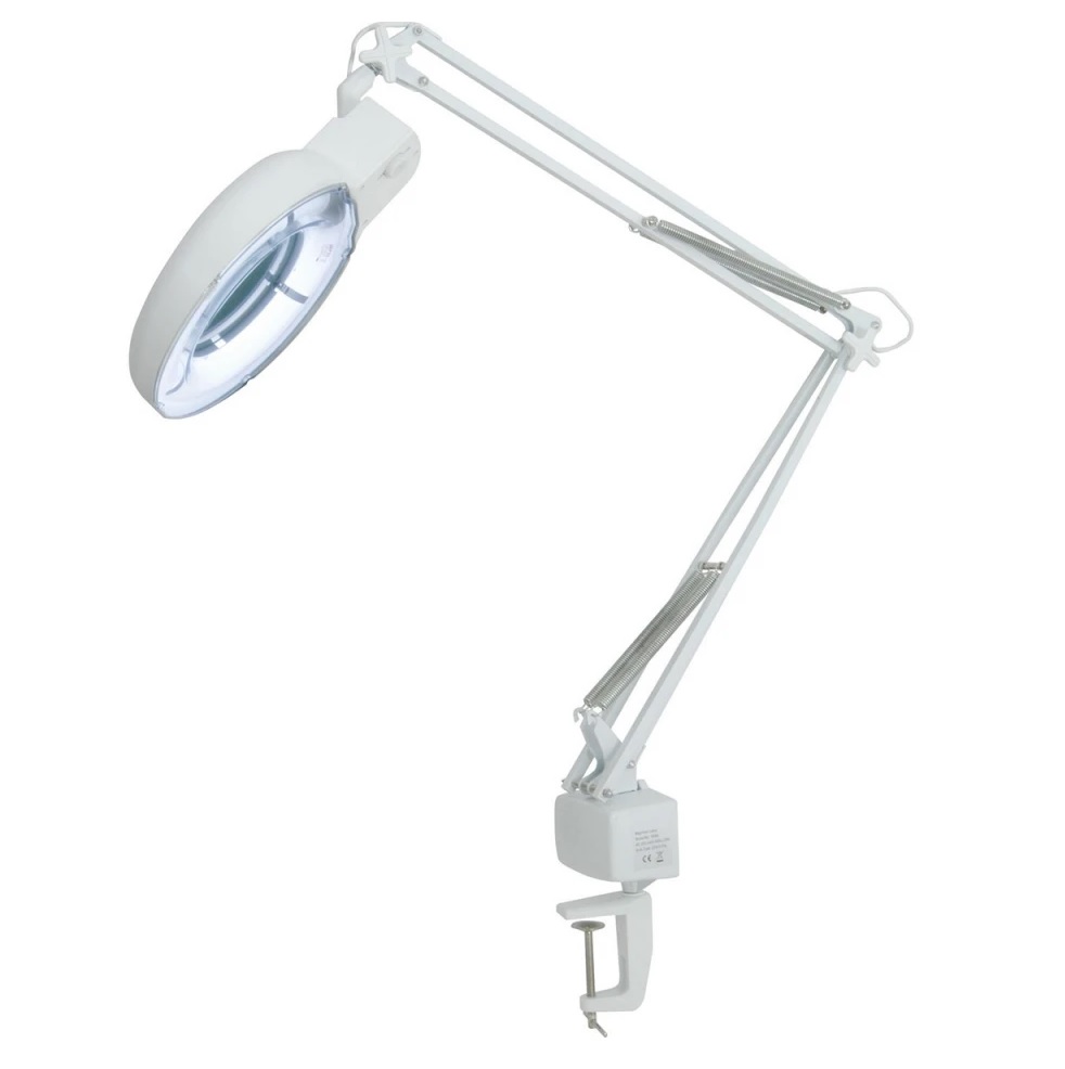 Lampara fija multiproposito articulada con luz y lupa