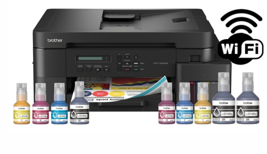 Impresora Brother Multifunción Wi-Fi + Botellas de recarga extra