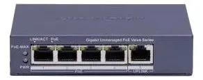 Switch PoE 4 Puertos Gigabit Hikvision