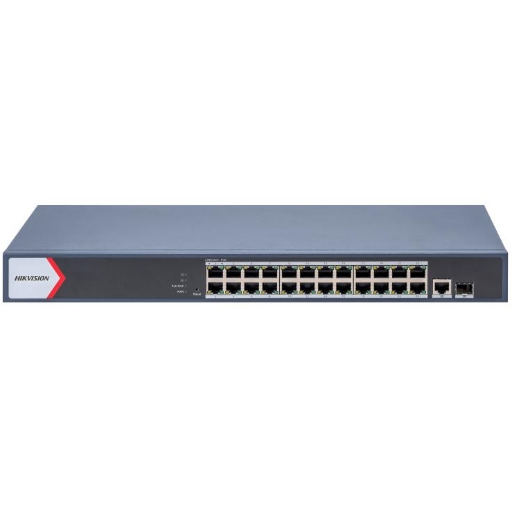 Switch PoE Hikvision 24 puertos gigabit 230w admin.