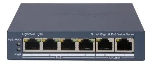 Conmutador PoE 6 Puertos Gigabit