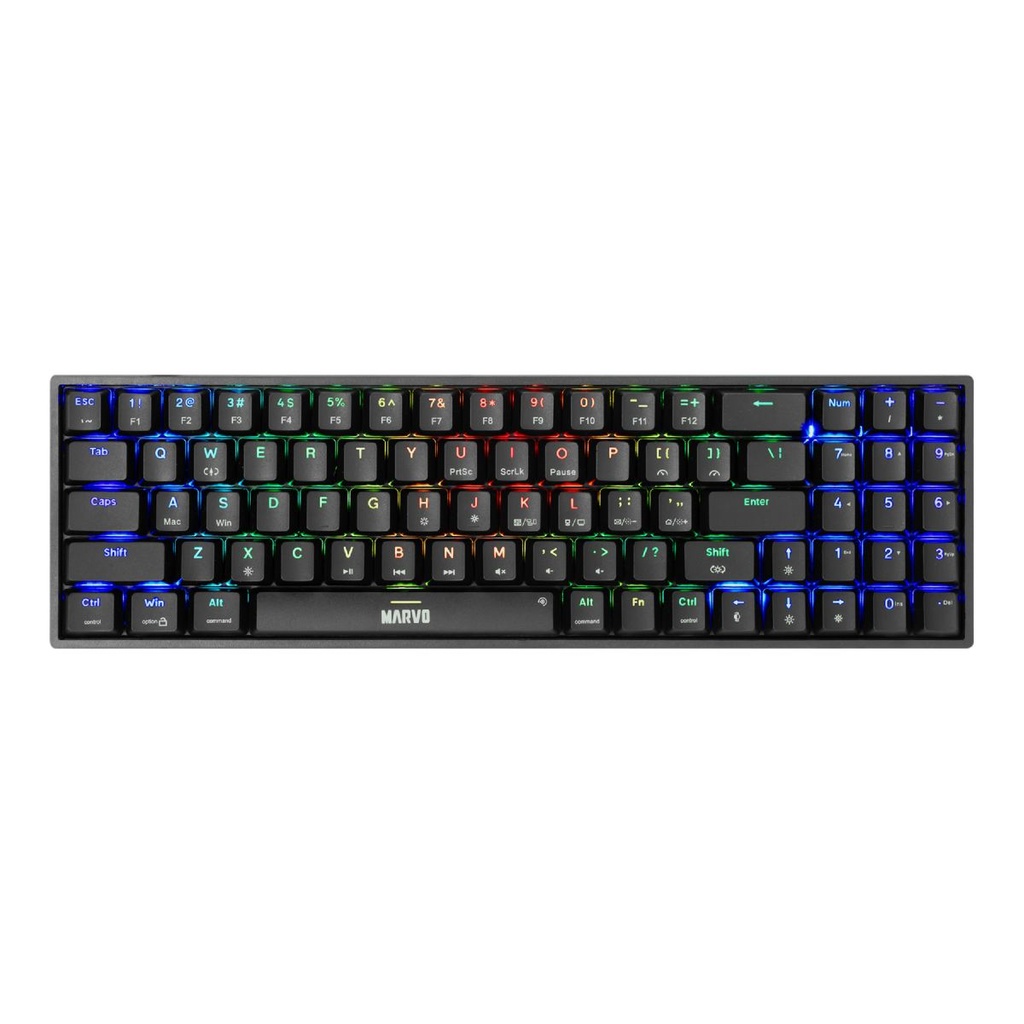 Teclado Marvo Mecánico Kg956 75% SW Yellow Ing Bk