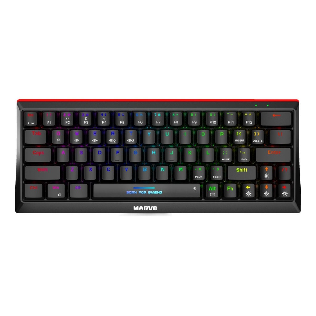 Teclado Marvo Mecánico Kg962w 60% Sw BLUE Sp Bk