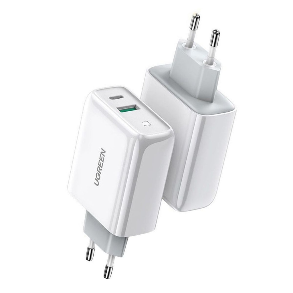 Cargador Ugreen De Pared 38w Usb + Usb-c Blanco