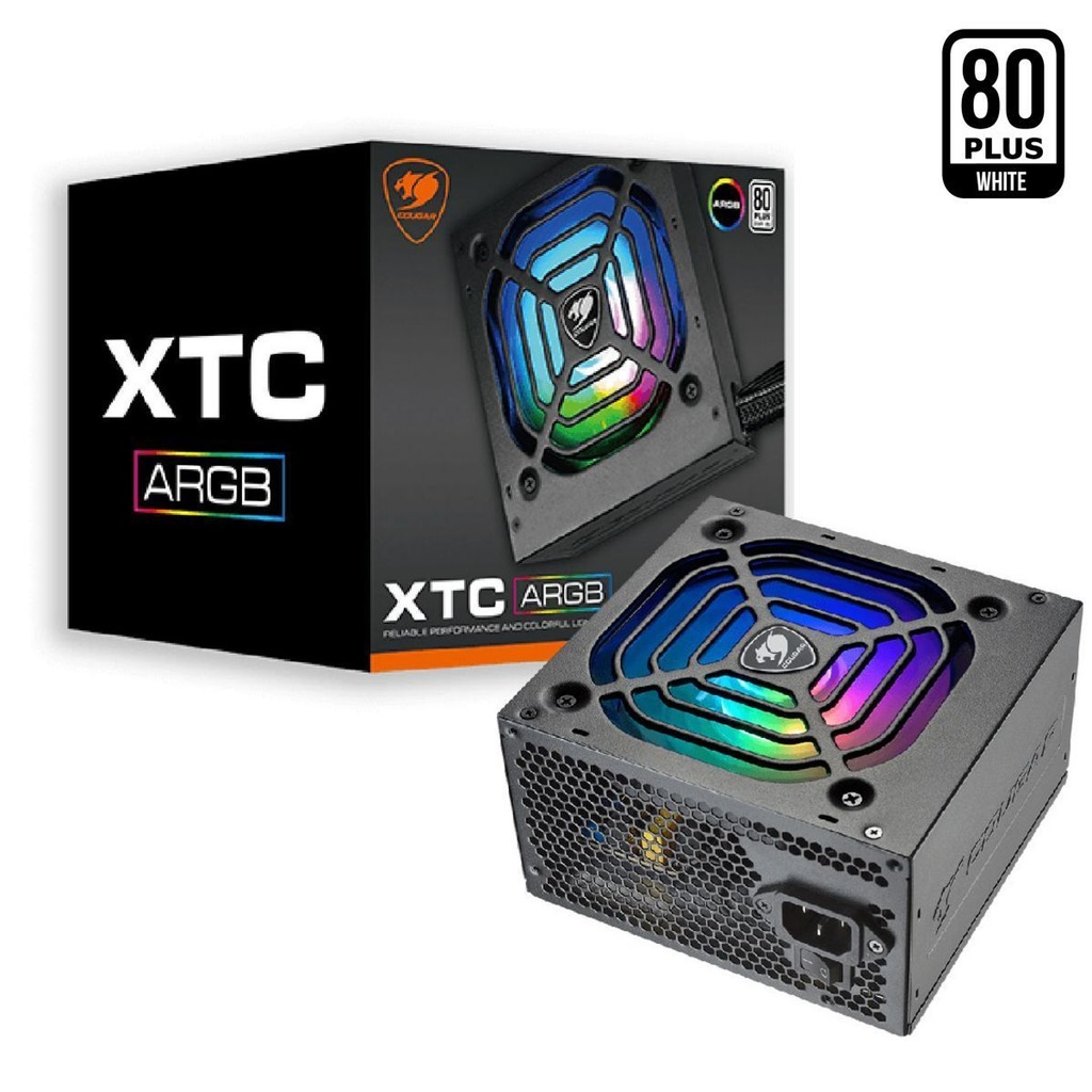 Fuente ATX 550W No Modular 80+ White con Iluminación ARGB Cougar
