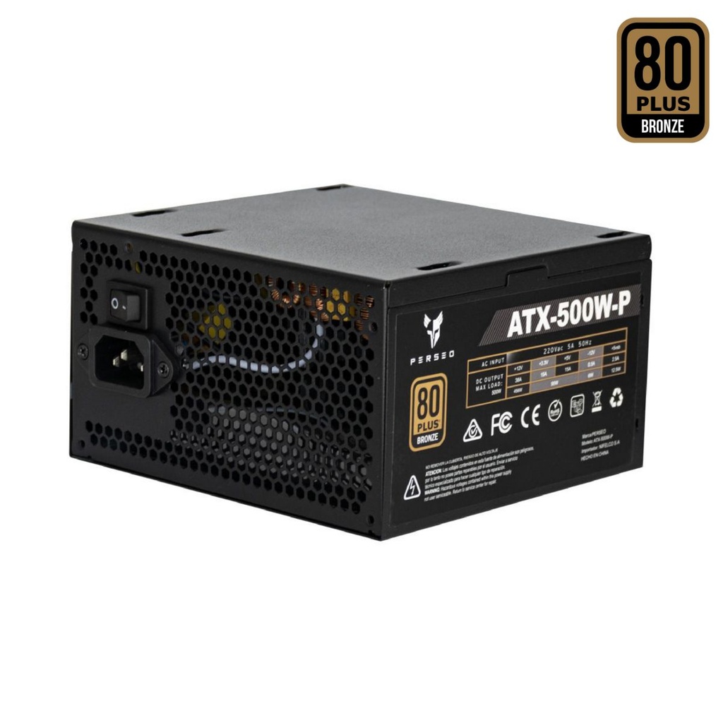 Fuente ATX 500W No Modular 80+ Bronze Perseo