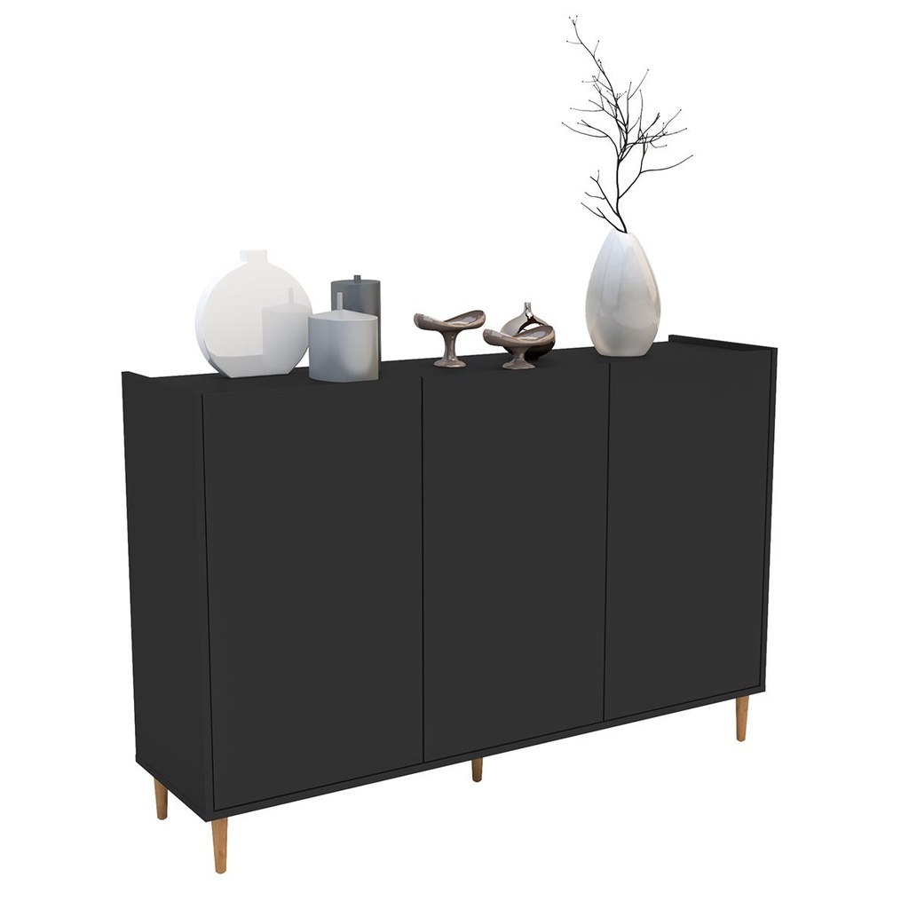 Aparador Negro 35x136x90 MDP Unsi Furniture