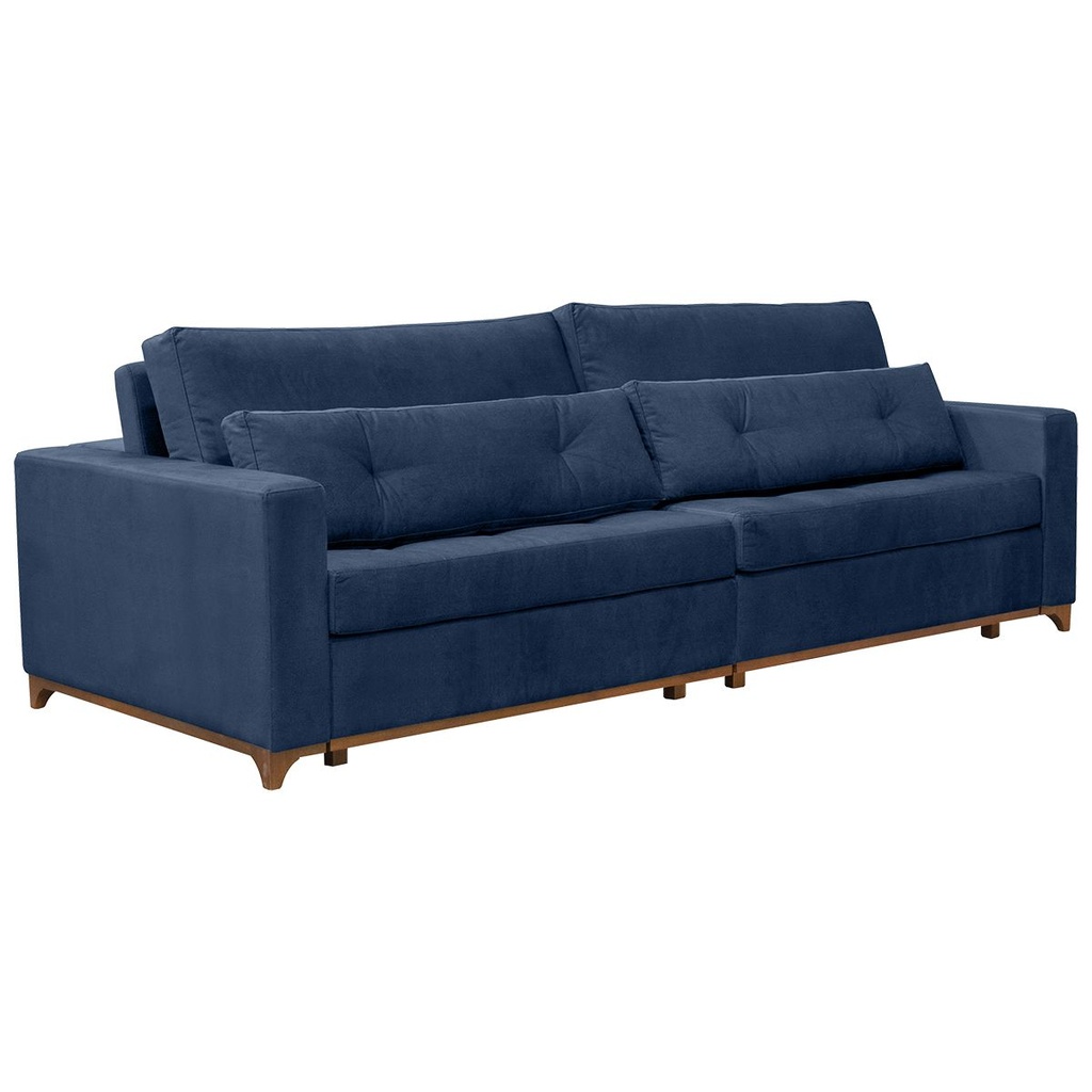 Sofá Con Chaise Retráctil Azul