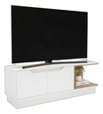 Rack Combinado Blanco Con Madera 142x38cm H50cm Mdp