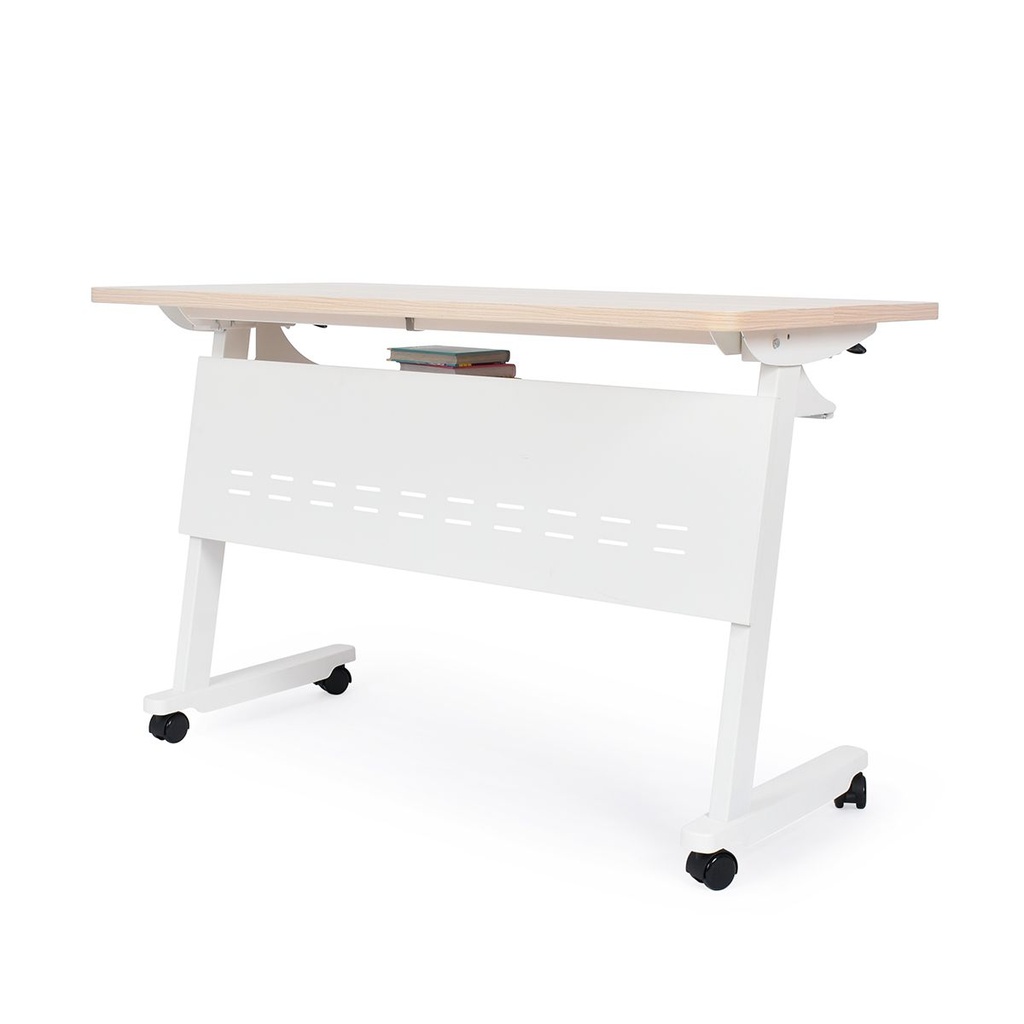 Escritorio Con Ruedas Plegable Blanco VEKKAHOME