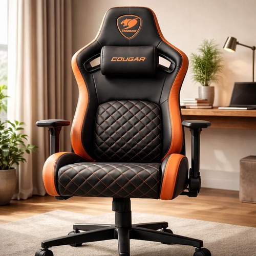 SILLA GAMER Negro Naranja Silla