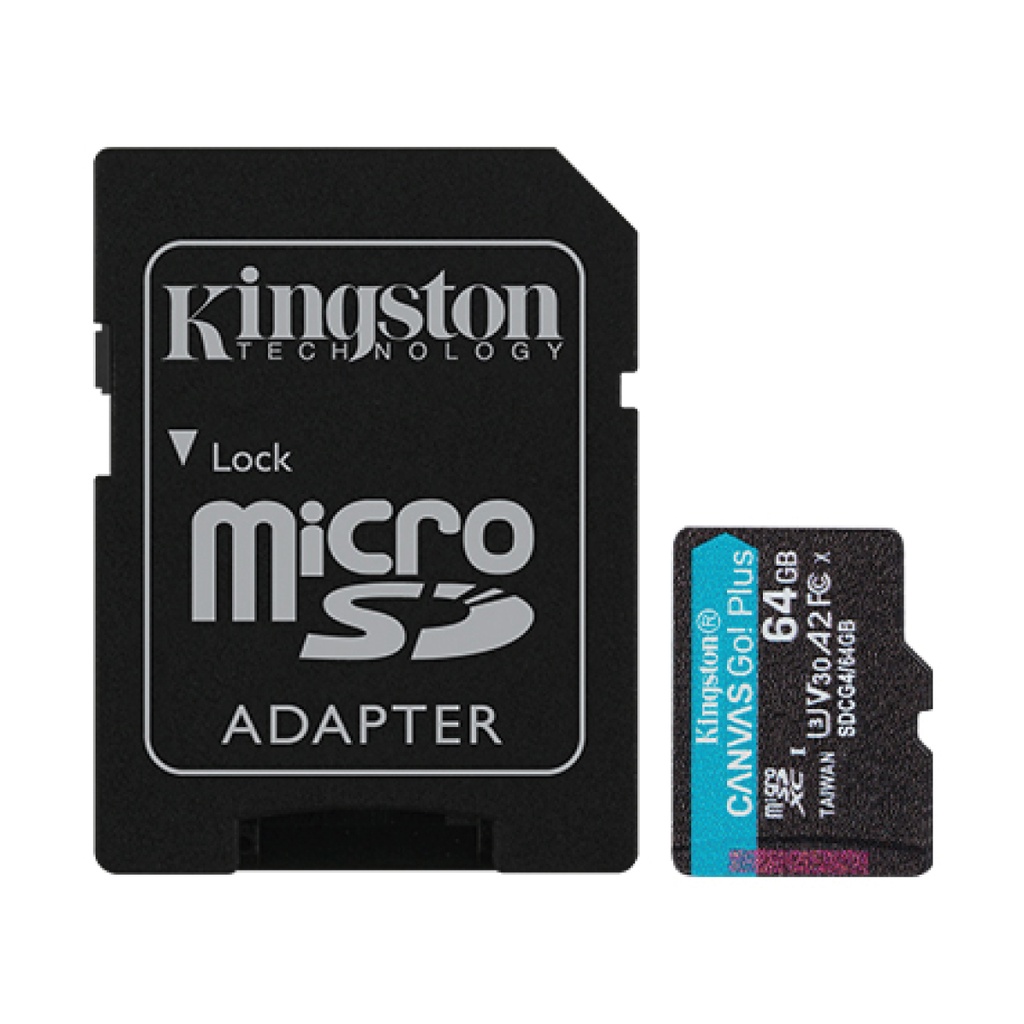Tarjeta microSD 64GB Clase 10 Kingston Canvas Go Plus