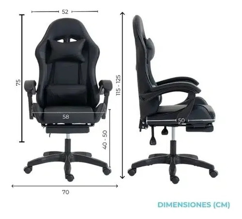 Silla Gaming Ergonómica Masaje Lumbar