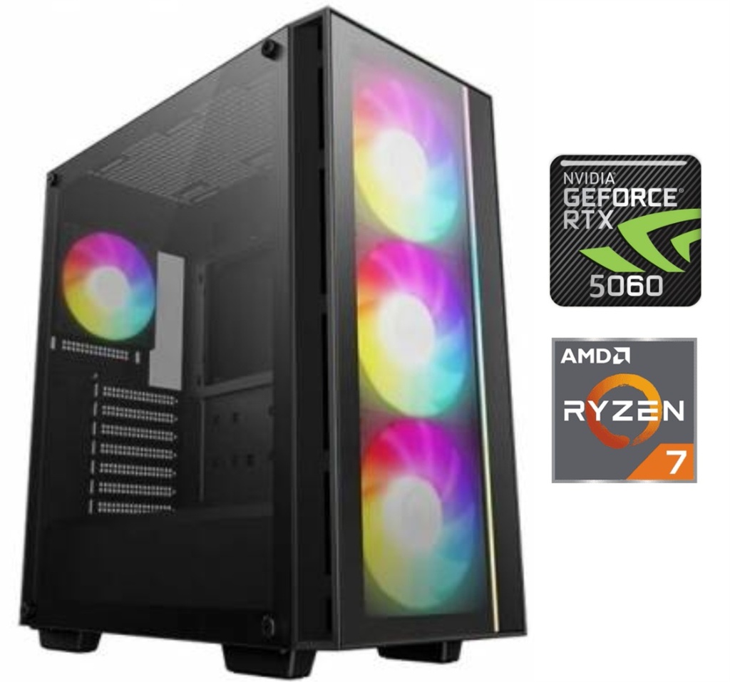 Equipo Gaming Ryzen 7 8700F 16GB 1TB RTX 5060 8GB 3Green