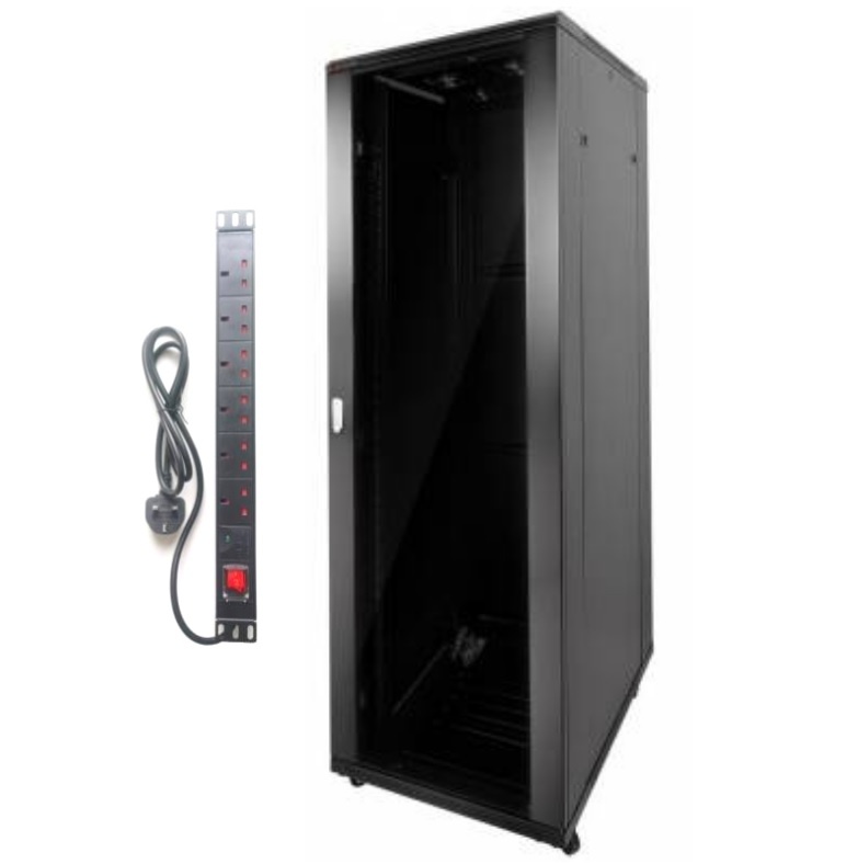 Rack Hikvision 18U + PDU de 6 unidades