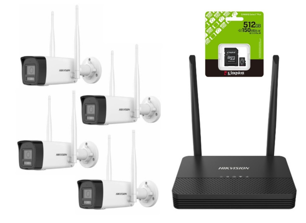 Kit NVS WiFi 6 + 4 Cámaras IP 2MP Hikvision