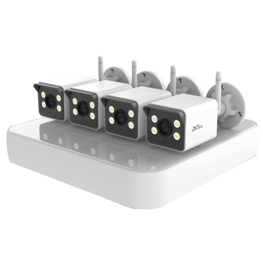 Kit De Cámaras Ip Wifi + Nvr Zkteco 3mp Full Color