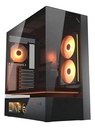 Gabinete Mid Tower Con Iluminación Argb Negro Con Panel Lateral De Cristal