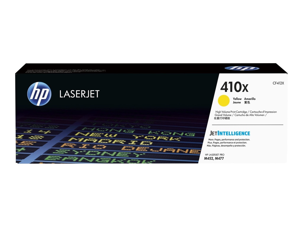 HP 410X - Alto rendimiento - amarillo - original - LaserJet - cartucho de tóner (CF412X) - para Color LaserJet Pro M452, MFP M377, MFP M477