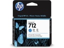 HP 712 - 29 ml - cián - original - DesignJet - cartucho de tinta - para DesignJet Studio, T210, T230, T250, T630, T650