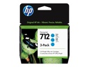 HP 712 - Paquete de 3 - 29 ml - cián - original - DesignJet - cartucho de tinta - para DesignJet Studio, T210, T230, T250, T630, T650