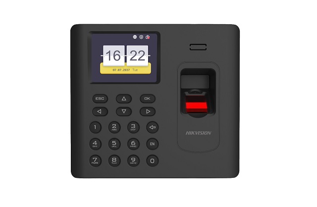 Hikvision DS-K1A802AMF - Sistema de reloj registrador - tarjetas de proximidad, huella dactilar - 3000 empleados - Ethernet, USB, Wi-Fi - negro