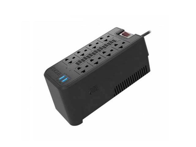 Regulador De Voltaje Forza 220V 8 Tomas 1200VA 600W Con 2 USB