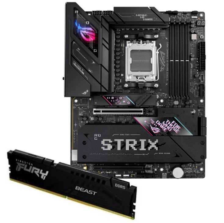 Placa Madre Asus Rog Gaming Strix B850-E + Memoria Kingston Fury Beast Ddr5 32GB 5600MHz