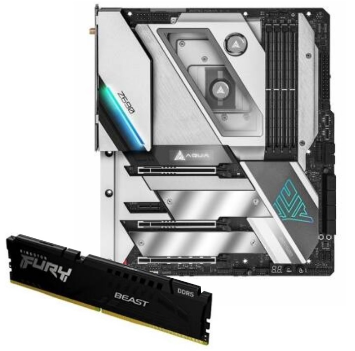 Placa Madre Intel Asrock Z690 Aqua Lga 1700 + Memoria Kingston Fury Beast Ddr5 16GB 5600MHz