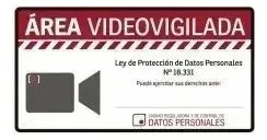 Cartel Adhesivo De Área Video Vigilada