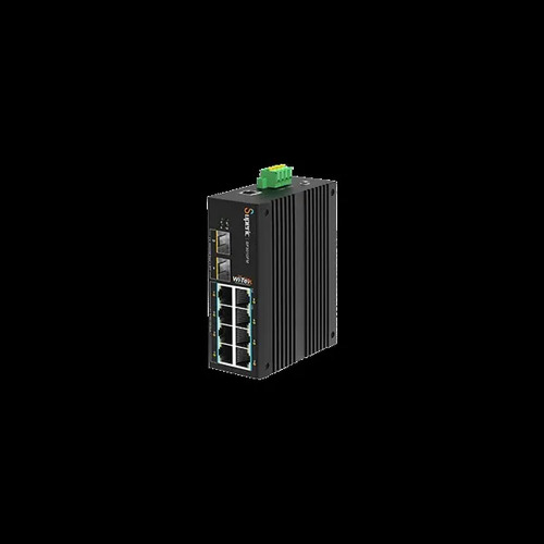Switch PoE Industrial Monitoreable 8 Puertos Gigabit + 2 Fibra