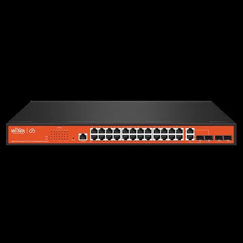 Switch L2 Administrable 24 Puertos Gigabit PoE+ Con 2 Fibra