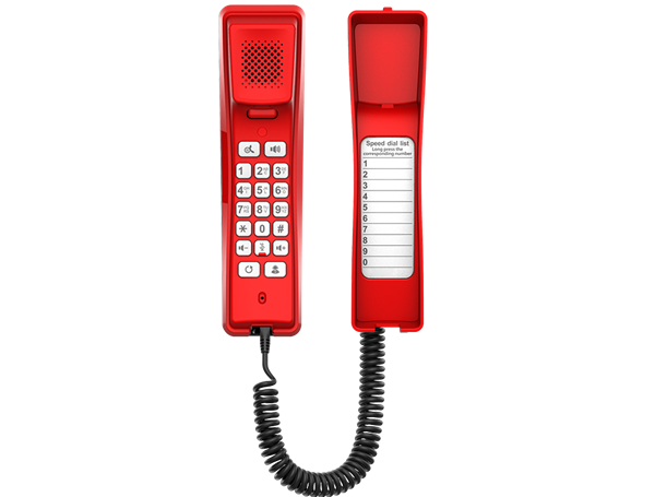 Teléfono IP 2 Líneas Sip Rojo Para Emergencia