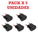 KITS 5 ADAPTADOR FICHA AMERICANA A 2 EN LINEA