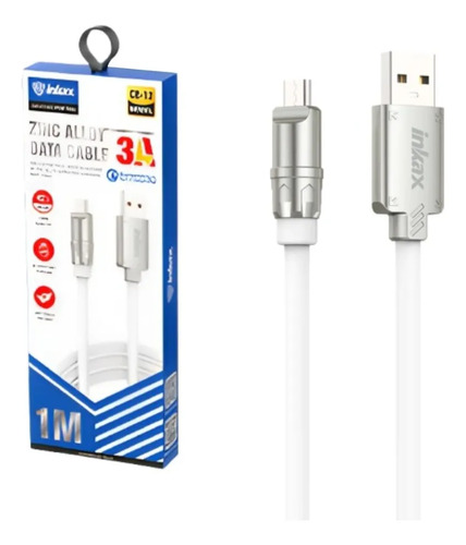Cable Micro USB Silicona 1m Plateado