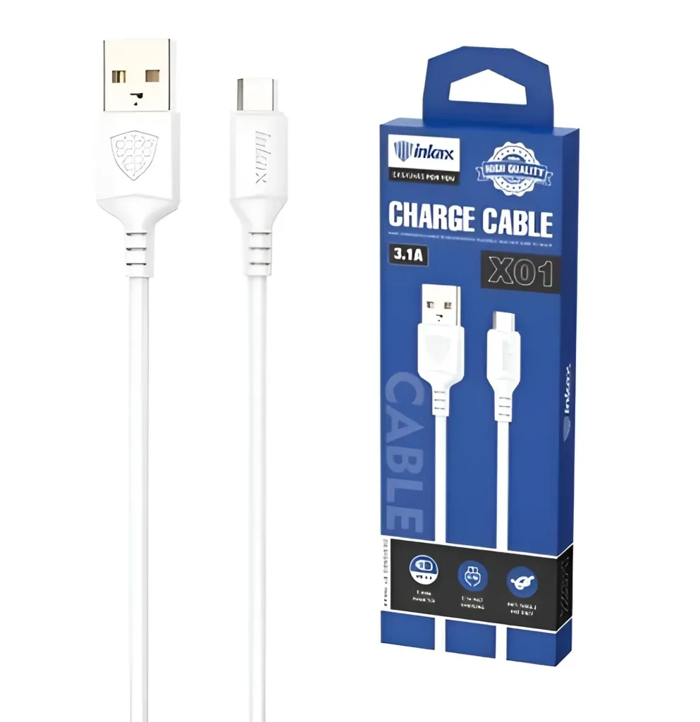 Cable Inkax Micro USB 3.1a 1m blanco