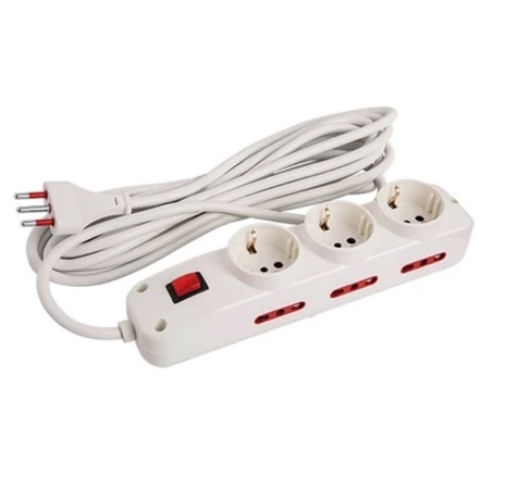 Alargue 5 metros 3xSchuko 6x3L a ficha 3L Conatel